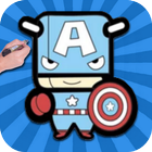 Learn How to Draw Cute Baby Captain America Marvel ikona