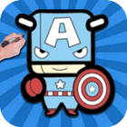 Learn How to Draw Cute Baby Captain America Marvel आइकन