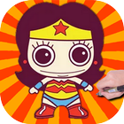 How to Draw Cute Baby Wonder Woman of superheroes アイコン