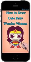 How to Draw Cute Baby Wonder Woman of superheroes Affiche