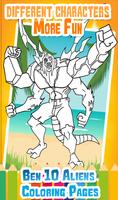 Coloring pages for ban 10 aliens and monsters Cartaz