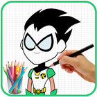 How to draw - Titans Go biểu tượng