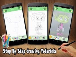How to draw - Titans Go syot layar 1