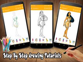 How To Draw Princess - Drawing Princess capture d'écran 3