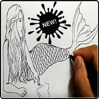 learn to draw mermaid Affiche