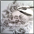 learn to draw skull-icoon