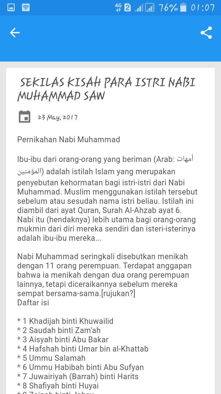 Nama Nama Istri Nabi Muhammad Rasulullah Shallallahu Alaihi Wa Sallam Yang Perlu Diketahui Tribun Sumsel