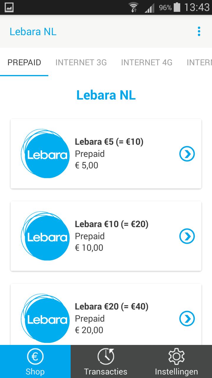 Lebara NL – Top Up pour Android - Téléchargez l'APK
