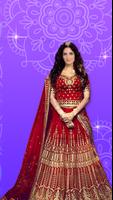 女性のためのインドの花嫁とサリのドレスのウェディングドレス ポスター