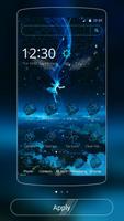 Neon Tech Blue Earth Theme plakat