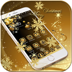 Oro navidad Christmas Tema icono