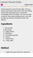 Lemon Pound Cake Recipes تصوير الشاشة 2