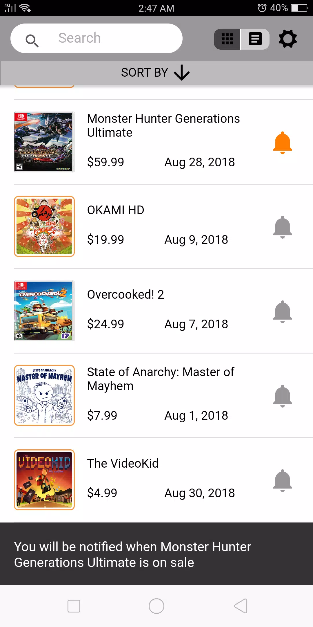 Download do APK de Lista de Jogos - Nintendo Switch para Android