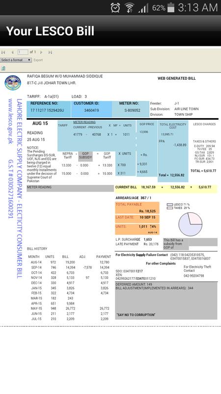 Check LESCO/MEPCO Bill for Android - APK Download