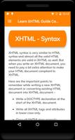 Learn XHTML Guide Complete اسکرین شاٹ 1