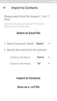 Excel Contacts Import Export capture d'écran 1