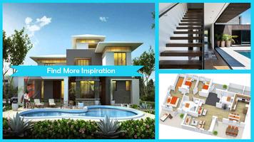 3D Modern House Plans Affiche