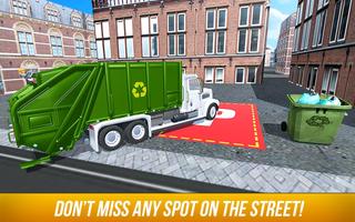stad vuilnis vrachtauto rijden 3d-poster