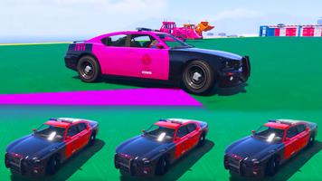 Superheroes Police Car Stunt Top Racing Games capture d'écran 1
