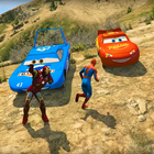 Superheroes Lightning Mcqueen Stunt Racing Games ícone