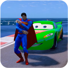 Superheroes Cars Lightning: Top Speed Racing Games ไอคอน