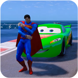 Superheroes Cars Lightning: Top Speed Racing Games icône