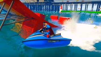 برنامه‌نما Superheroes Jet Ski Stunts: Top Speed Racing Games عکس از صفحه