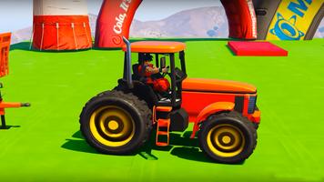 Superheroes Tractor Stunt Racing Games Cartaz