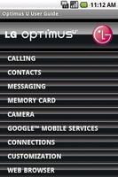 LG Optimus U User Guide Plakat
