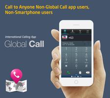 Global Call : Free $0.3, Topup Cartaz
