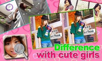 Cute Girls Find the Difference Affiche