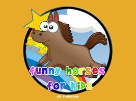 Poster funny horses for kids