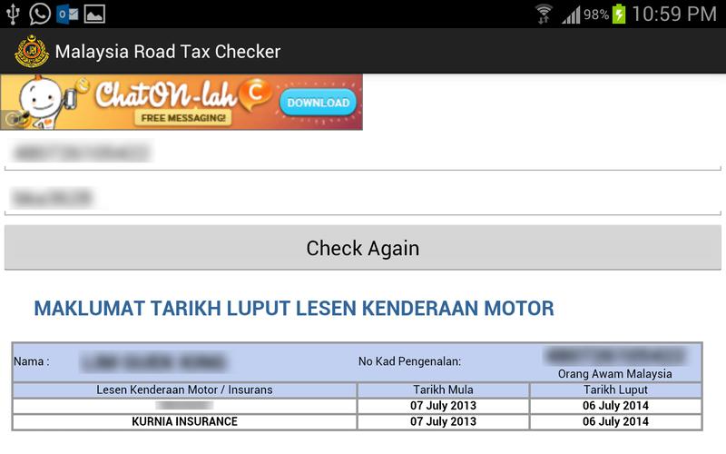 Malaysia Road Tax Checker For Android Apk Download
