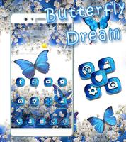 Blue Butterfly Dream Theme Wallpaper স্ক্রিনশট 1