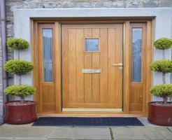 Wooden Front Door Design پوسٹر