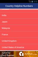 Country Helpline Numbers Affiche