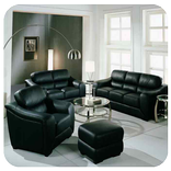 ”Black Leather Living Room Sets