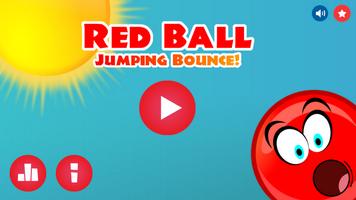 Poster Red Ball Jumping Bounce