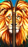 Lion Zipper Lock Screen poster