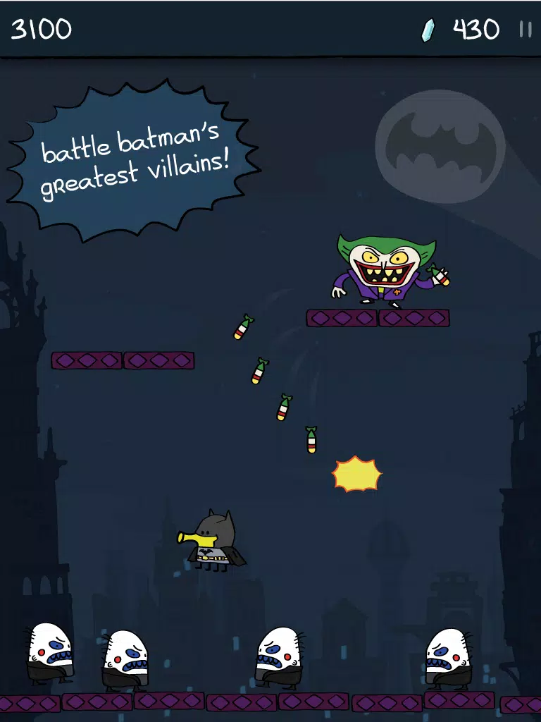 Doodle Jump: DC Super Heroes - Batman Scares Off the Scarecrow (iOS/iPad  Gameplay) 