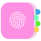 Icona diary with a fingerprint lock