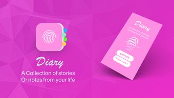 Poster diary with a fingerprint lock