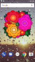 3D Flowers Clock Widget poster