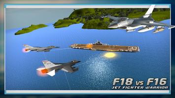 F18 VS F16 JetFighter Guerrier Affiche