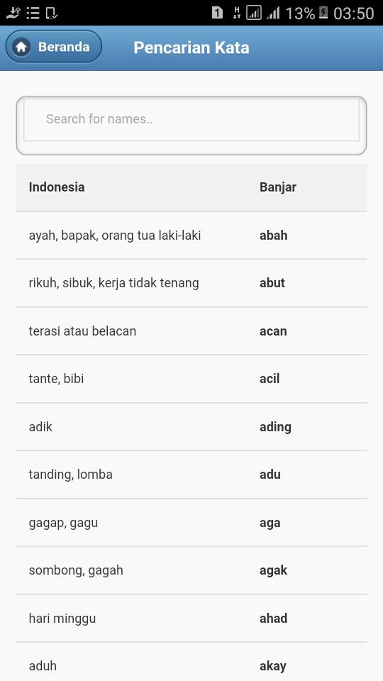 Aplikasi translate bahasa banjar