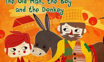 The man, boy and donkey Cartaz