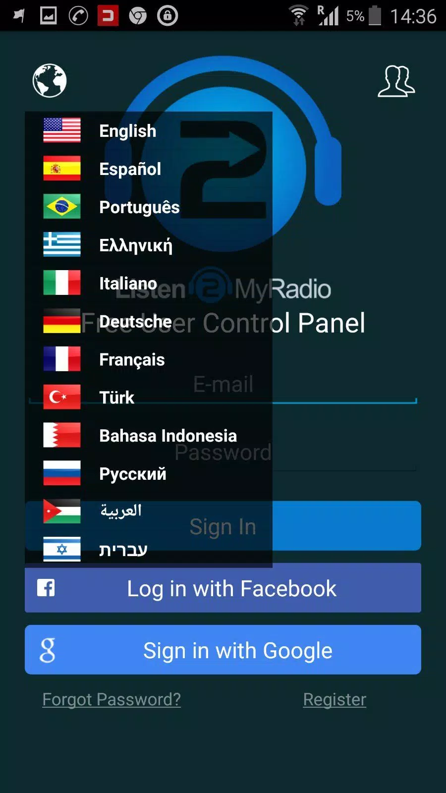 Descarga de APK de Listen2MyRadio Control Panel para Android