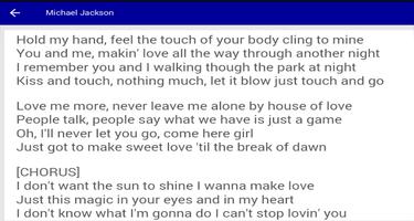Lyrics Michael Jackson Affiche