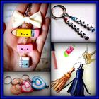 DIY Keychain Handmade Pom Pom Leather Making Home icône