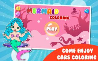 Little Mermaid Coloring Affiche
